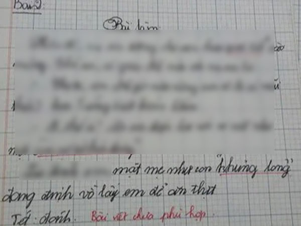 Con học lớp 4 tả 'mặt mẹ như con khủng long vồ em ăn thịt', nhìn lý do thì ai nấy không nhịn được cười