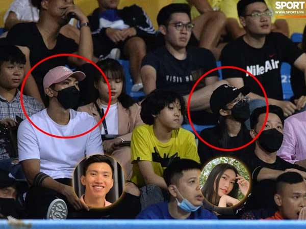 Loạt ảnh Văn Hậu đi xem bóng đá cùng Top 10 Hoa hậu Việt Nam, đeo khẩu trang kín mít và cố né paparazzi khác gì sao Hàn đâu