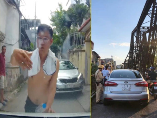 Lái xe ô tô say rượu gây náo loạn ở cầu Long Biên