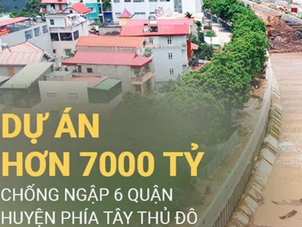 Đại dự án 7.000 tỷ đồng chống ngập cho 6 quận huyện phía Tây TP Hà Nội chậm tiến độ, ngập ngụa trong rác