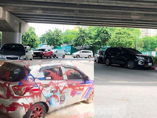 Nhan nhản bãi trông xe 'lậu' quanh khu vực taxi Hà Nội bị tạt sơn