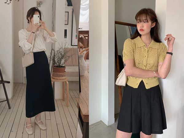 Sợ mặc chân váy đen bị già thì chị em hãy học gái Hàn 12 cách diện trẻ trung, thanh lịch