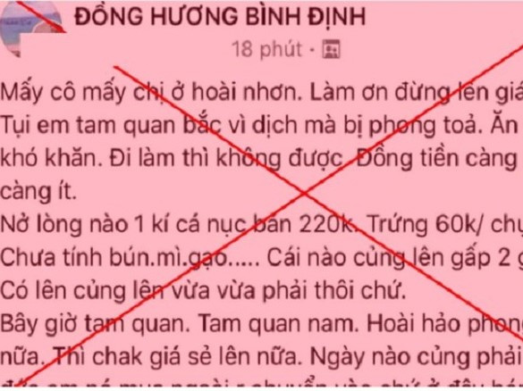 Lên Facebook 'than thở' thực phẩm tăng giá, một thanh niên bị phạt vì thông tin sai sự thật