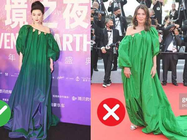 Một chiếc váy 2 số phận: Phạm Băng Băng đẳng cấp nữ hoàng, khách mời Cannes diện như 'nùi giẻ' nhăn nhúm