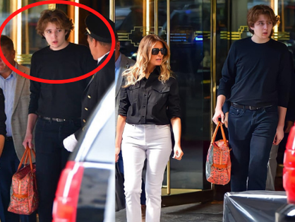'Quý tử nước Mỹ' Barron Trump lộ diện xách túi cho mẹ tại toà nhà của gia đình, gây choáng với chiều cao hiện tại đã hơn 2m