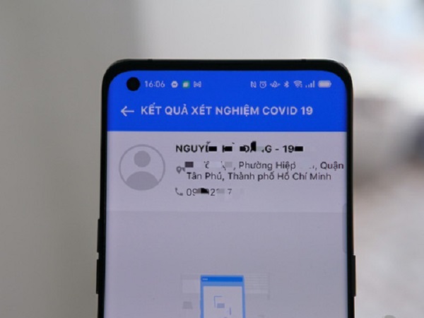 Trả kết quả xét nghiệm Covid-19 qua điện thoại di động