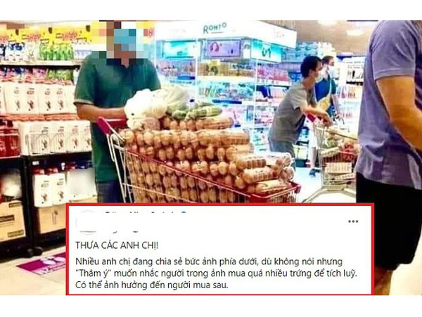Sự thật sau bức ảnh người đàn ông 'vơ vét' cả xe trứng trong siêu thị, nghi tích trữ để kiếm lời