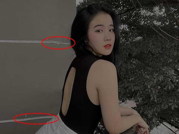 Bồ cũ Văn Hậu bị soi bóp eo trong loạt ảnh sống ảo, tất cả là do bức tường 'tố cáo'