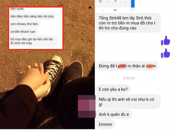 Bị bạn gái đòi chia tay, nam thanh niên 19 tuổi cộng sổ ghi chú đòi bằng được 5,6 triệu tiền đi nhà nghỉ và 'ba con sâu'