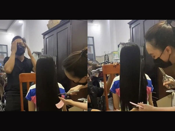 Không thể ra ngoài vì dịch, người mẹ tự cắt tóc cho con gái nào ngờ ông bố lại khóc đến 'xé lòng' vì một điều khiến ai cũng phải bật cười