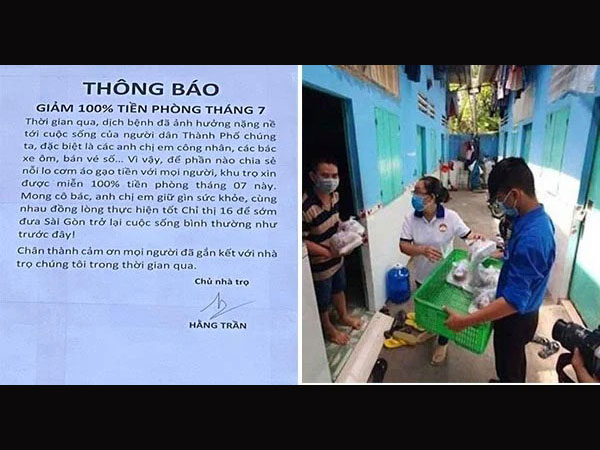 Giữa 'tâm bão' Covid-19, chị chủ trọ Sài Gòn dán thông báo 'xin phép' miễn phí 180 phòng trọ: 'Tháng 7 khỏi đóng tiền gì hết'