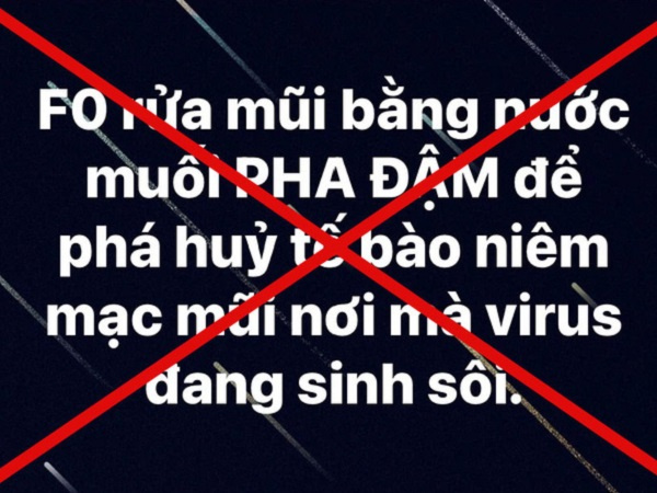 Lan truyền thông tin rửa mũi bằng nước muối đậm phá hủy niêm mạc giúp chống COVID-19: Chuyên gia khẳng định 'sai lầm chết người'