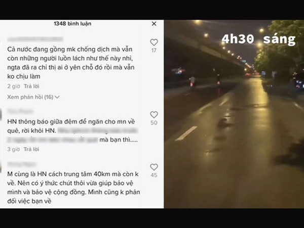 Đăng story khoe 'chiến công' dậy từ 4h30 sáng để 'phượt' về quê ngay trước giờ Hà Nội giãn cách, cô gái bất ngờ bị lên án gay gắt