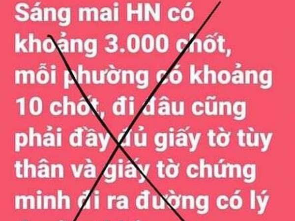 Bác tin đồn 'sáng mai Hà Nội có 3.000 chốt, mỗi phường có 10 chốt'