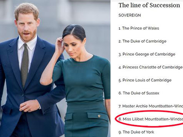 Con gái Harry đã được ghi tên vào danh sách kế vị