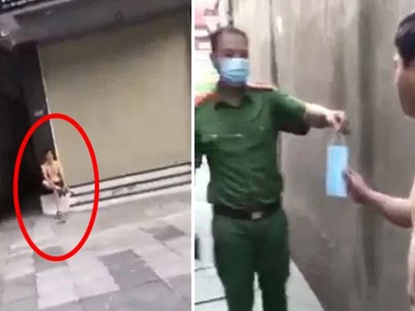 Chăm chỉ đi đổ rác giúp vợ ngày Hà Nội giãn cách, người đàn ông bị công an đưa về phường