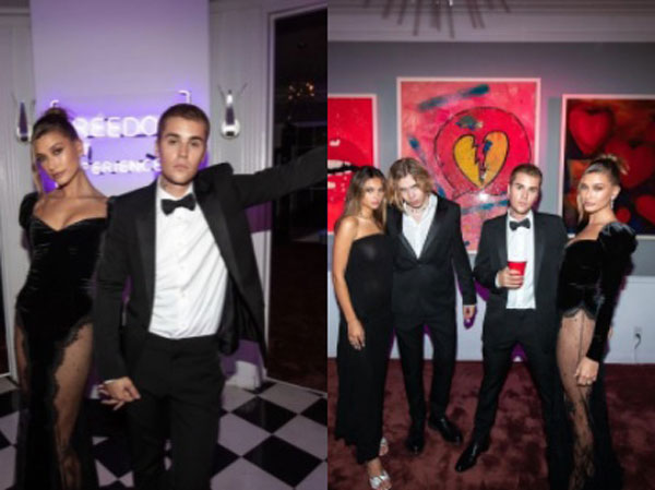 Bà xã Justin Bieber mặc đầm xẻ hiểm hóc, khiến chồng phải che chắn liên tục nhưng vẫn chưa là gì với Á hậu nóng bỏng Vbiz