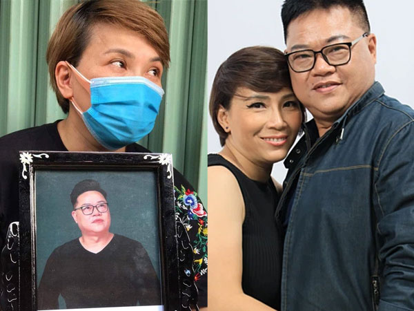 Tang lễ ca sĩ Phi Hải: Không nhang khói, không kèn trống vì Covid, Hương Giang xót xa ôm ghì di ảnh in vội của chồng