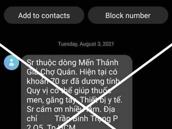 Sự thật thông tin '70 người tại Dòng mến Thánh giá Chợ Quán dương tính'