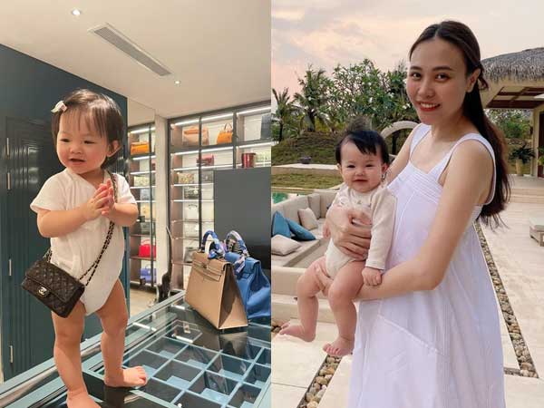 Bức ảnh thấy rõ ái nữ nhà Cường Đô La sinh ra ở vạch đích: Đeo túi hiệu đắt đỏ, đứng giữa căn phòng nhìn qua đậm mùi tiền