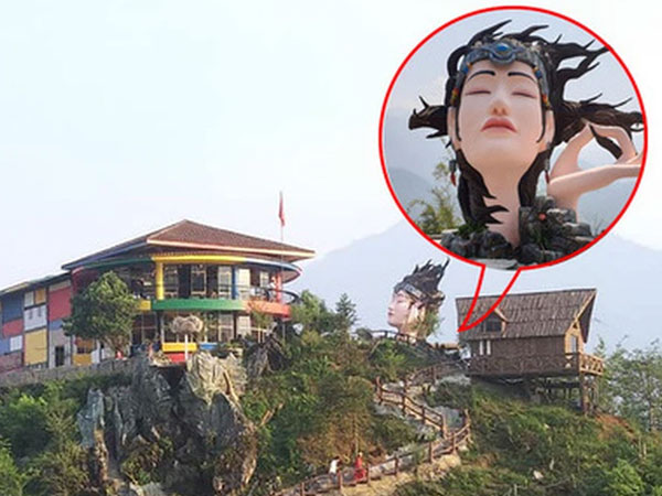 Quán cà phê view đẹp nhất Sa Pa bỗng 'mọc' lên tượng đầu người gây xôn xao, khó hiểu nhất là cách thay đổi màu sơn
