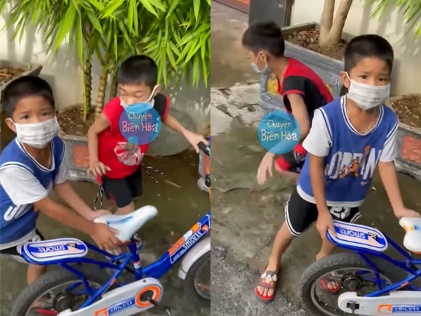Bị chú công an hỏi 'Đang dịch sao lại đi chơi', cậu bé bỏ cả bạn lẫn xe đạp