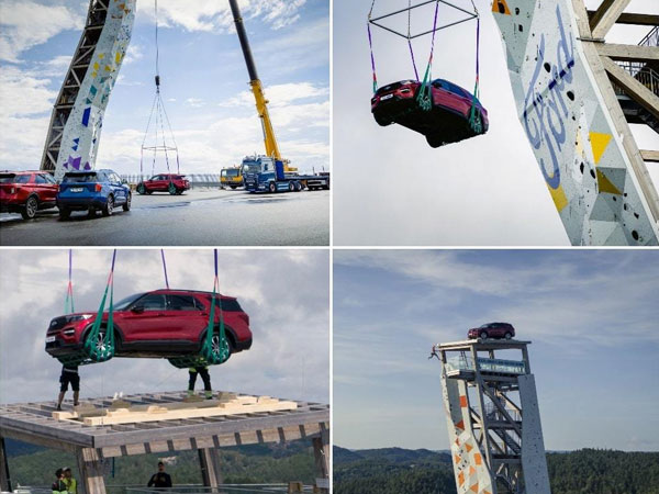 Ford 'chơi lớn' với thử thách chinh phục tháp đứng cao 'chót vót'