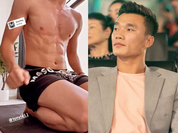 Bồ đi vắng, thủ môn Bùi Tiến Dũng tranh thủ khoe cận cảnh body múi 'sầu riêng', mồ hôi nhễ nhại