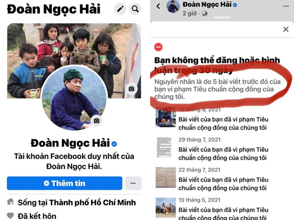 Fanpage mới lập của ông Đoàn Ngọc Hải lại bị huỷ đăng bài, báo cáo 'vi phạm tiêu chuẩn cộng đồng'