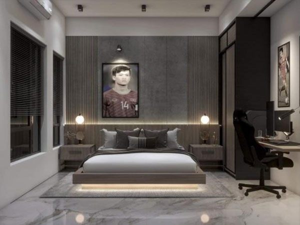 Hé lộ phòng ngủ sang xịn của cầu thủ Hoàng Đức