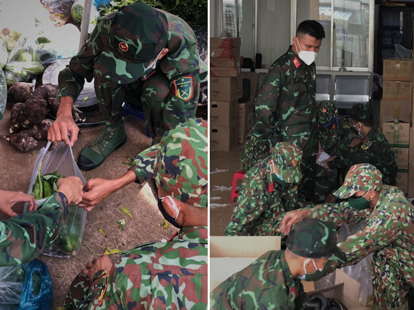 Chùm ảnh các chiến sĩ bộ đội tỉ mỉ sắp xếp từng phần quà, trao tận tay người dân Sài Gòn: Vừa nhanh nhẹn mà rất nề nếp, kỷ cương