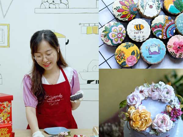 Bỏ việc ngân hàng mở bếp làm bánh, cô gái trẻ thu 100 triệu/tháng