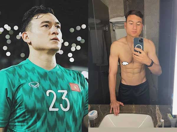 Văn Lâm cởi áo khoe body cuồn cuộn 'múi sầu riêng', lâu rồi chị em mới đã con mắt vậy đó!