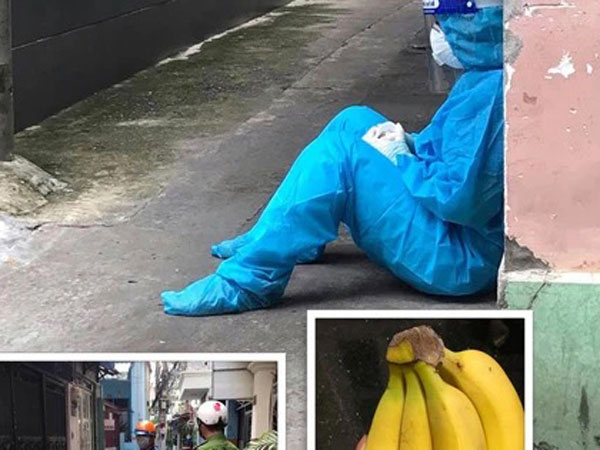 Đang ngồi nghỉ giữa giờ, nàng tình nguyện viên bỗng được 'sạc đầy pin' nhờ món quà dễ thương từ anh công an