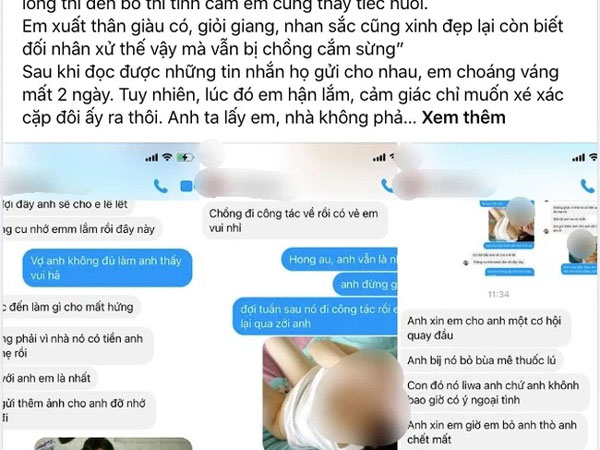 Ngỡ ngàng phát hiện chồng và nhân tình gửi ảnh nóng cho nhau, vợ có màn xử lý gây sốc sau tin nhắn kinh hoàng: 'Đêm nào anh cũng chỉ thèm mỗi em'!