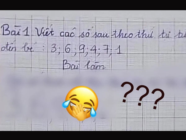 Đề bài yêu cầu viết các số từ lớn đến bé, đáp án cậu nhóc đưa ra khiến giáo viên 'cạn lời' nhưng vẫn phải khen 'thông minh' quá