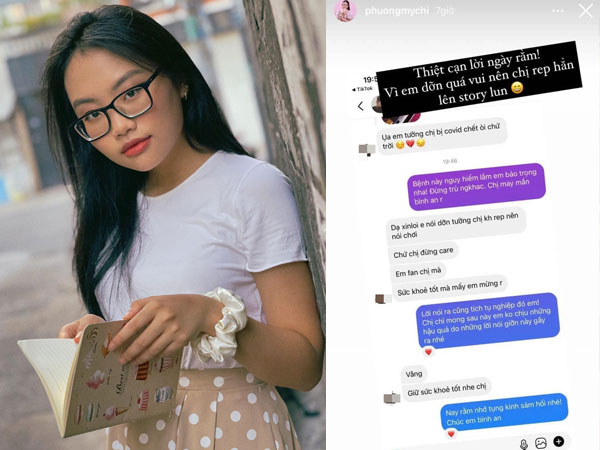 Phương Mỹ Chi 'cạn lời' vì bị fan đùa giỡn chuyện đã qua đời vì Covid-19, nhắn nhủ: 'Ngày rằm nhớ tụng kinh sám hối đi nhé'