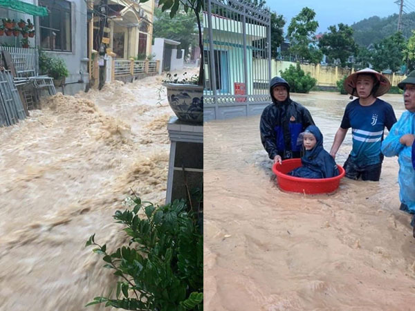 Quảng Ninh: Nước lũ tràn về như 'thác đổ' trong khu dân cư, trường học ngập nửa người