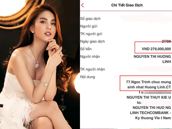 Ngọc Trinh gây choáng khi chuyển khoản 279 triệu đồng dành tặng sinh nhật người bạn có ngày sinh 27/9