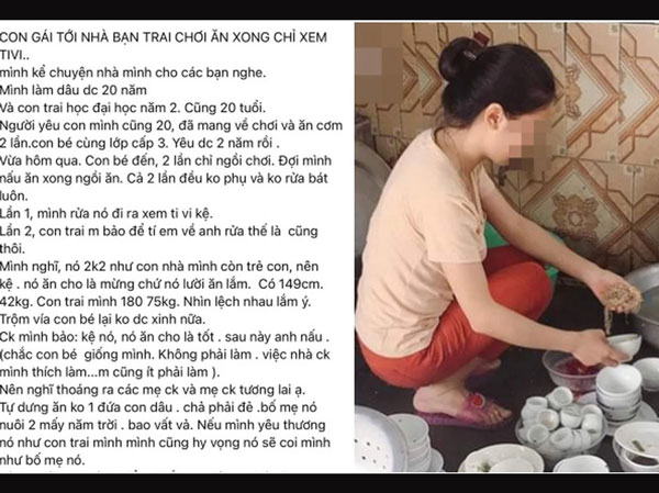 Nàng dâu tương lai đến nhà ăn cơm không rửa bát, mẹ chồng liền lên mạng 'khen lấy khen để', dân tình: Cho tiền em cũng không muốn về nhà này!