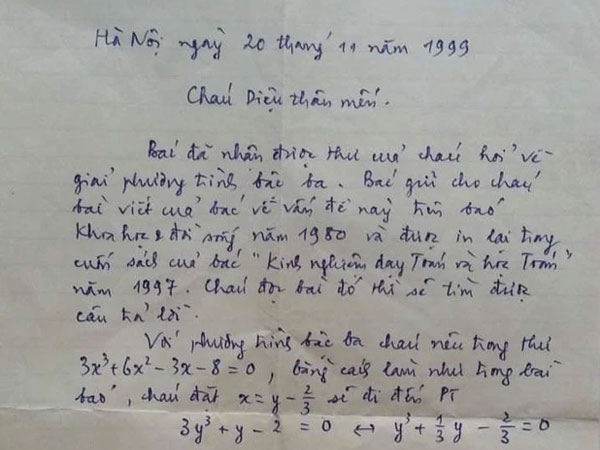 Bức thư thầy giáo hướng dẫn học trò giải Toán từ năm 1999 gây sốt: Lời giảng siêu có tâm, tận tình, người xài smartphone chắc chưa biết cảm giác này