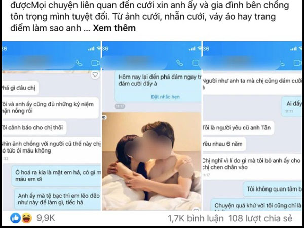 Trước ngày cưới thấy bị người yêu cũ của chồng gửi 'cảnh nóng' qua dọa dẫm, cô dâu 'chốt hạ' bằng vài câu khiến ả ta cứng họng!