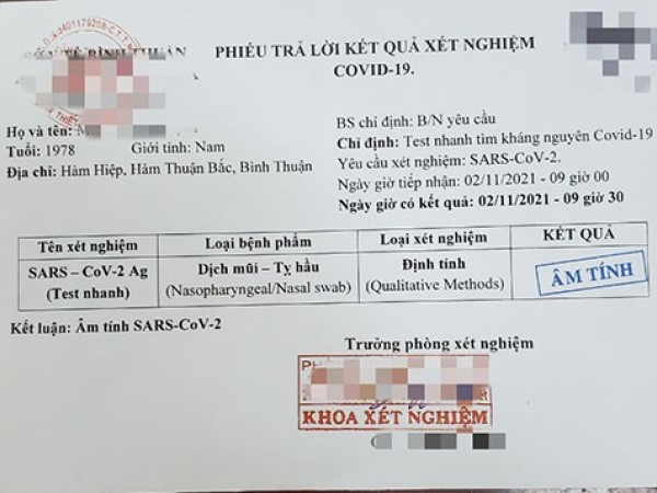 Phá đường dây làm giả phiếu xét nghiệm COVID-19