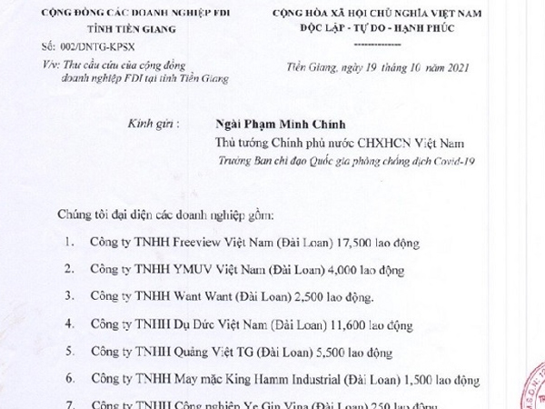Tiền Giang 'một mình một đường', DN gửi thư cầu cứu Thủ tướng