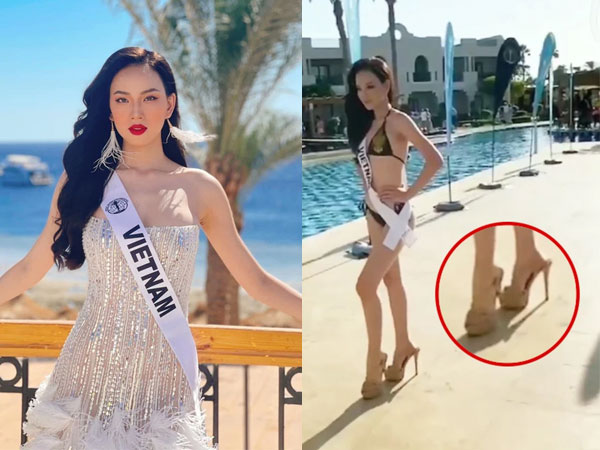 Đại diện Việt Nam mua bikini ở chợ, mang giày rộng thênh thang đi không vững thi áo tắm tại Miss Intercontinental 2021