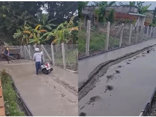 Thấy đường bê tông mới đổ vẫn cố dắt xe vào, người đàn ông khiến bao ánh mắt nhìn theo bất lực: Đúng là vừa hại mình vừa hại người!