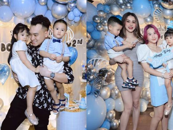 Giữa lùm xùm ly hôn, vợ chồng Diệp Lâm Anh cùng xuất hiện trong sinh nhật 2 con, gia đình chồng quyền lực cũng có mặt