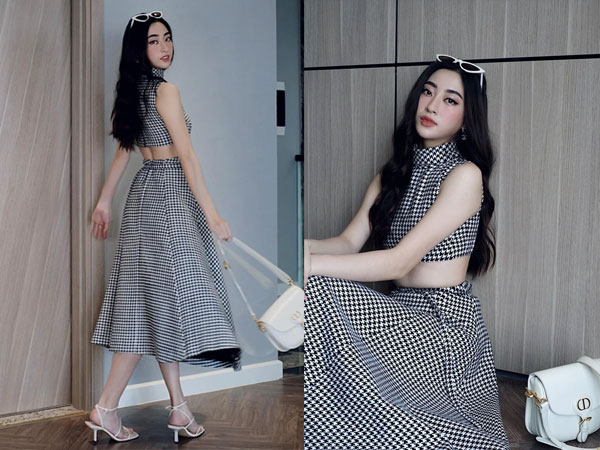 Vừa nhận chức mentor - Lương Thùy Linh sang chảnh với set đồ caro 'đỉnh của chóp'
