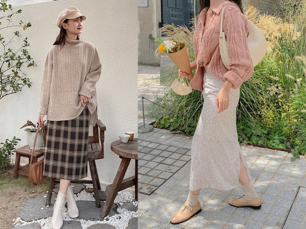 Kiểu chân váy đang được mix nhiều nhất với áo len nâng cấp vẻ sành điệu cho bạn