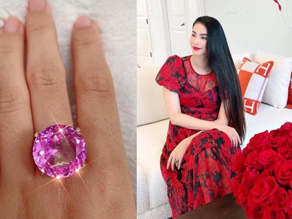 Phạm Hương khoe nhẫn siêu khủng từ 1 người 'trên cơ' chồng đại gia